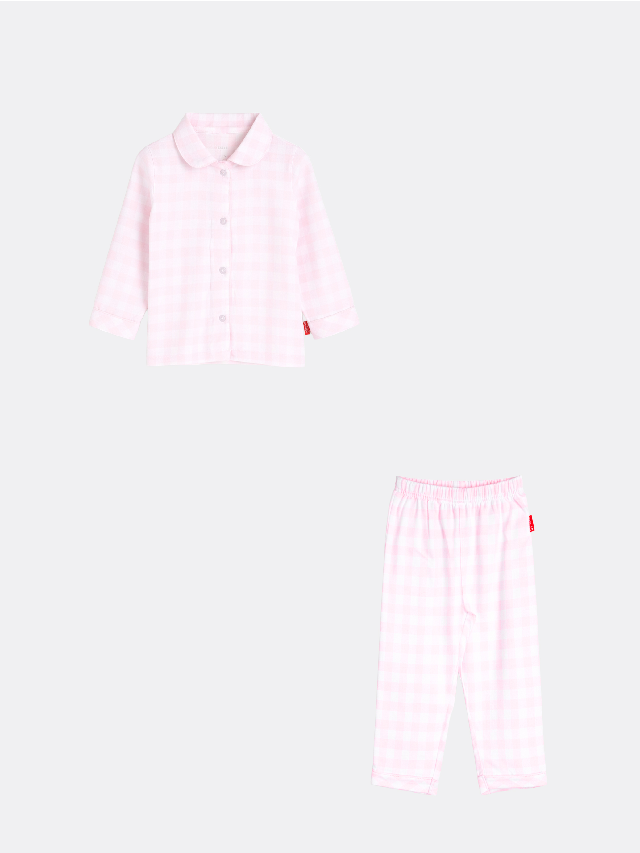 Baby Flannel Pyjama Meisjes Pink Checks – 100% Katoen