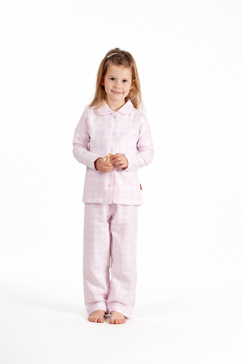 Meisjes Flannel Pyjama Pink Checks – 100% Katoen