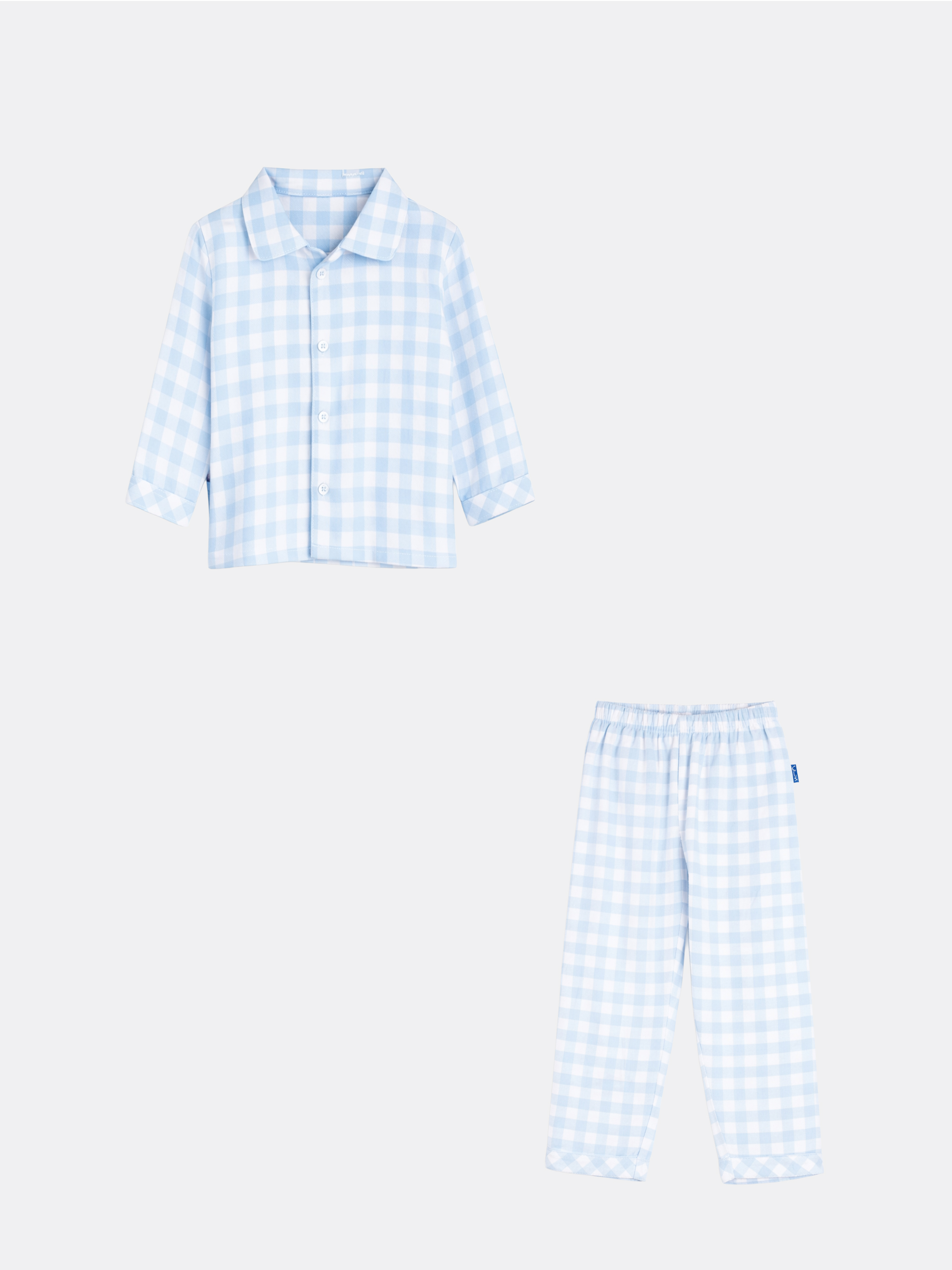 Baby Boys Flannel Pyjama Blue Checks – 100% Cotton