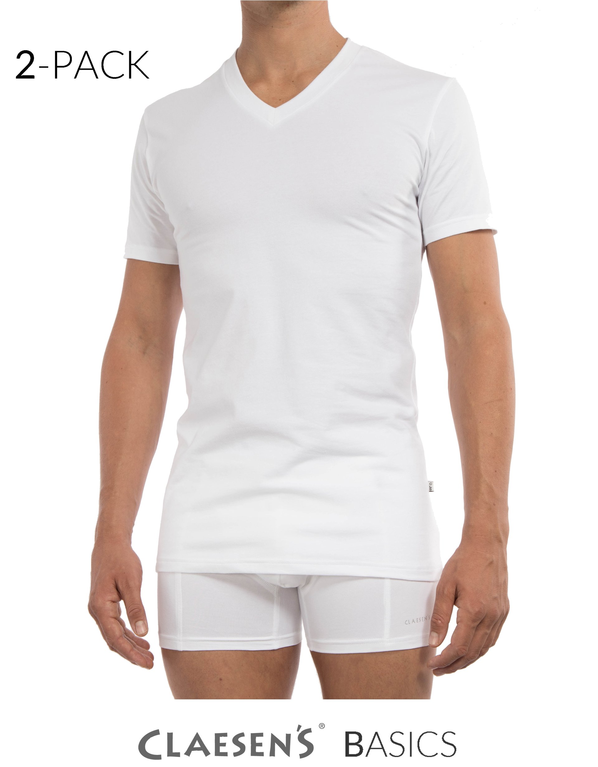 T Shirt V Neck KM White