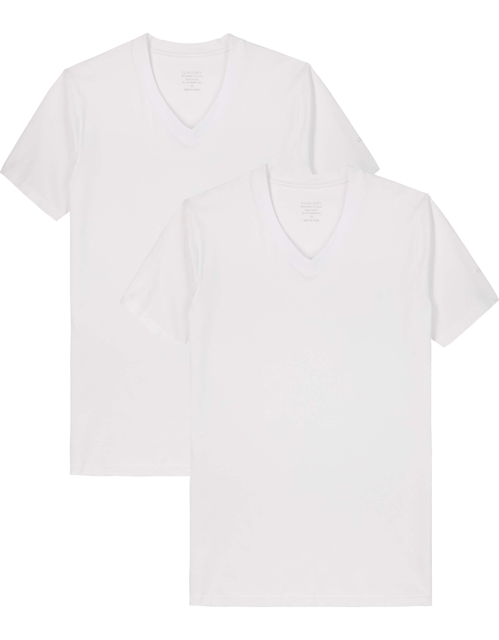 T Shirt V Neck KM White 2 pack